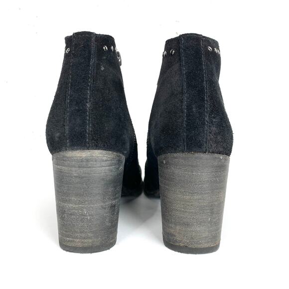 Frye Womens Nora Stud Side Zip Ankle Booties Black Suede Size 6 - Picture 3 of 9